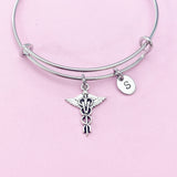 Silver Veterinarian Caduceus Charm Bracelet, AN1707
