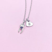 Silver Tooth Charm Necklace, Dental Hygiene Gift Dentist Gift, BN1326