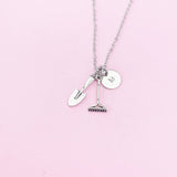 Silver Shovel Rake Charm Necklace, N1895