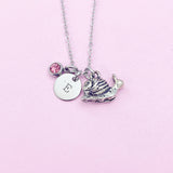Silver Snail Charm Necklace Naturalist Gifts Ideas Personalized Customized Jewelry, AN2098