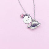 Silver Snail Charm Necklace Naturalist Gifts Ideas Personalized Customized Jewelry, AN2098