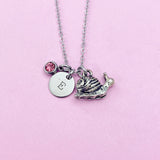 Silver Snail Charm Necklace Naturalist Gifts Ideas Personalized Customized Jewelry, AN2098