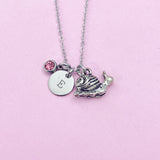 Silver Snail Charm Necklace Naturalist Gifts Ideas Personalized Customized Jewelry, AN2098
