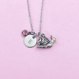 Silver Snail Charm Necklace Naturalist Gifts Ideas Personalized Customized Jewelry, AN2098