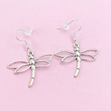 Silver Dragonfly Earrings Birthday Gift, N5583