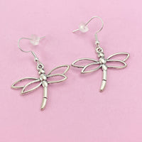 Silver Dragonfly Earrings Birthday Gift, N5583