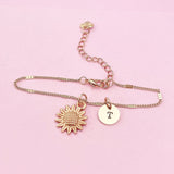 Rose Gold Sunflower Bracelet Flower Jewelry, N1573A