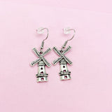 Silver Windmill Charms Earrings, N5585