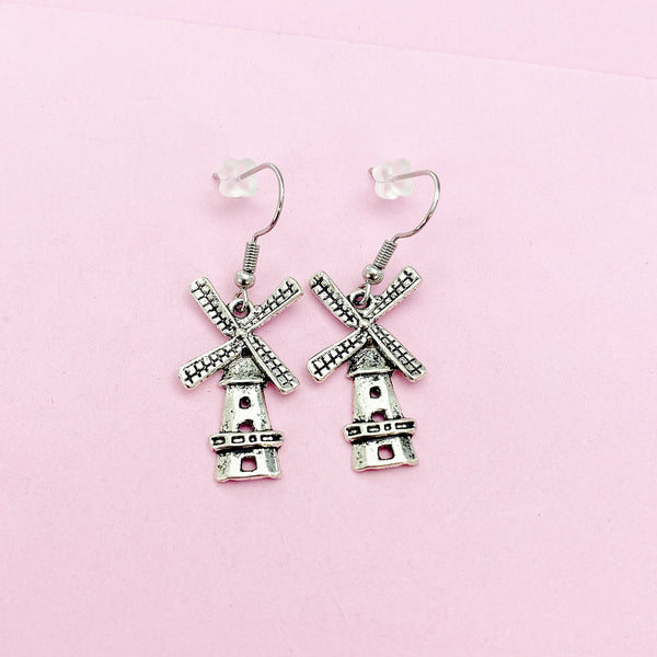 Silver Windmill Charms Earrings, N5585