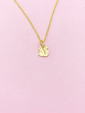 Tiny Gold Squirrel Necklace,