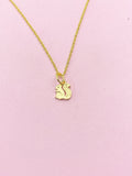 Tiny Gold Squirrel Necklace,