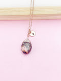 Rhodonite Necklace, Natural Gemstone Jewelry N4285