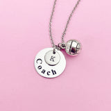 Volleyball Coach Necklace in Silver, Keychain and Bracelet in Option, AN115
