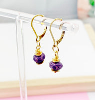 Imperial Jasper Earrings, Natural Regalite/Imperial Jasper/Sea Sediment Jasper, Hypoallergenic, Dangle Hoop Lever-back Earrings, N4711