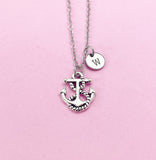 Silver Anchor Charm Necklace, N557