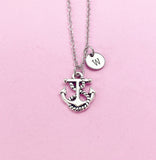 Silver Anchor Charm Necklace, N557