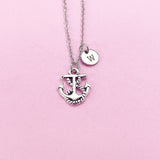 Silver Anchor Charm Necklace, N557