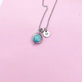 Jade Necklace, Natural Gemstone Jewelry, Spinner Silver Necklace, 17N5055