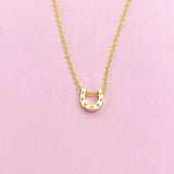TINY Horseshoe Charm Necklace in Gold, Luck Gift, Dainty Necklace, Delicate Minimal, Mother's Day Gift, N2617
