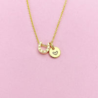 Cute Tiny Horseshoe Necklace in Gold, AN2617