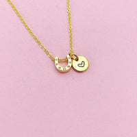 Cute Tiny Horseshoe Necklace in Gold, AN2617
