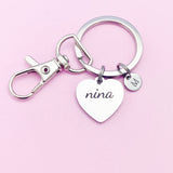 Nina Keychain, Stainless Steel Nina Gift, Personalized Gift, N4730