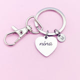 Nina Keychain, Stainless Steel Nina Gift, Personalized Gift, N4730