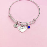 Silver Sister in Law Heart Charm Bracelet, Sister in Law Gift, N2627