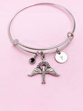 Holy Spirit Dove Charm Bracelet in Silver, Christian Dove Charm, Bird, Dove with Sun Ray Charm, Personalized Gift, Christmas Gift, BN367