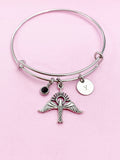 Holy Spirit Dove Charm Bracelet in Silver, Christian Dove Charm, Bird, Dove with Sun Ray Charm, Personalized Gift, Christmas Gift, BN367