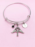 Holy Spirit Dove Charm Bracelet in Silver, Christian Dove Charm, Bird, Dove with Sun Ray Charm, Personalized Gift, Christmas Gift, BN367