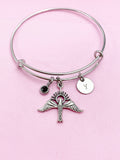 Holy Spirit Dove Charm Bracelet in Silver, Christian Dove Charm, Bird, Dove with Sun Ray Charm, Personalized Gift, Christmas Gift, BN367
