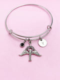 Holy Spirit Dove Charm Bracelet in Silver, Christian Dove Charm, Bird, Dove with Sun Ray Charm, Personalized Gift, Christmas Gift, BN367