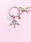 Holy Spirit Dove Charm Keychain in Silver, Christian Dove Charm, Bird, Dove with Sun Ray Charm, Personalized Gift, Christmas Gift, CN367