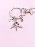 Holy Spirit Dove Charm Keychain in Silver, Christian Dove Charm, Bird, Dove with Sun Ray Charm, Personalized Gift, Christmas Gift, CN367