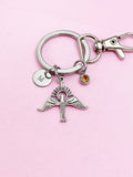 Holy Spirit Dove Charm Keychain in Silver, Christian Dove Charm, Bird, Dove with Sun Ray Charm, Personalized Gift, Christmas Gift, CN367