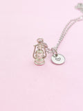 Silver Lantern Charm Necklace Guiding Achieve Goal Gift Ideas Personalized Customized Monogram Made to Order Jewelry, N5476
