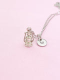Silver Lantern Charm Necklace Guiding Achieve Goal Gift Ideas Personalized Customized Monogram Made to Order Jewelry, N5476