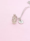 Silver Lantern Charm Necklace Guiding Achieve Goal Gift Ideas Personalized Customized Monogram Made to Order Jewelry, N5476