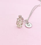 Silver Lantern Charm Necklace Guiding Achieve Goal Gift Ideas Personalized Customized Monogram Made to Order Jewelry, N5476