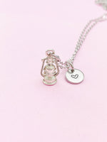 Silver Lantern Charm Necklace Guiding Achieve Goal Gift Ideas Personalized Customized Monogram Made to Order Jewelry, N5476