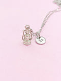 Silver Lantern Charm Necklace Guiding Achieve Goal Gift Ideas Personalized Customized Monogram Made to Order Jewelry, N5476