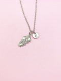 Silver Sport Shoe Cleat Necklace, Soccer/Football Charm, Initial Necklace
