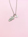Silver Sport Shoe Cleat Necklace, Soccer/Football Charm, Initial Necklace