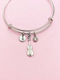 Silver Violin Viola Charm Bracelet School Music Orchestra Gift Ideas Personalized Customized Made to Order Jewelry, AN5451