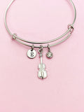 Silver Violin Viola Charm Bracelet School Music Orchestra Gift Ideas Personalized Customized Made to Order Jewelry, AN5451