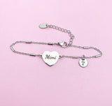 Mimi Bracelet, Stainless Steel Heart Bracelet, Mimi Jewelry, Mimi Gift, Personalized Gift, Best Christmas Gift for Mimi, D271