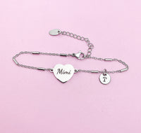 Mimi Bracelet, Stainless Steel Heart Bracelet, Mimi Jewelry, Mimi Gift, Personalized Gift, Best Christmas Gift for Mimi, D271