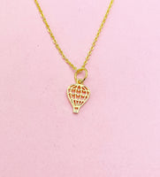 Gold Hot Air Balloon Necklace, N2341