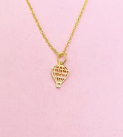 Gold Hot Air Balloon Necklace, N2341